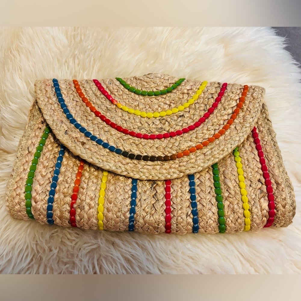 Shiraleah Multicolor Straw Clutch